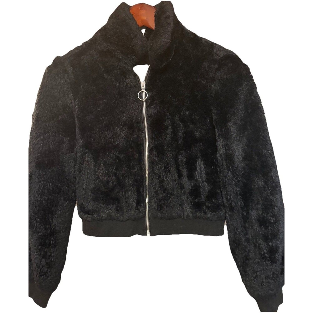 Boundaries Junior Girls Size Sm Faux Fur Crop Jacket W/Lining 90’s Vibe Whimsygo